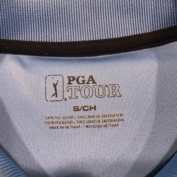 PGA Tour Blue Short Sleeve Dress Golf Polo - Picture 6 of 8
